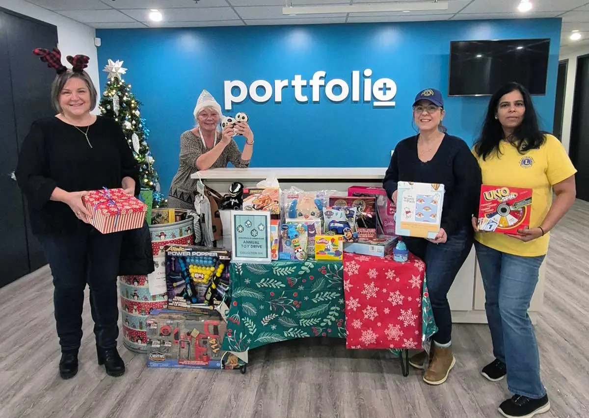 Dianne Cupples and team with Stouffville Lion Toy Drive