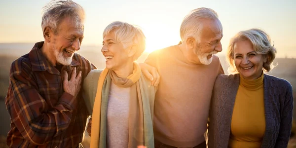 Canadians enjoying retirement after saving with RRSPs and RRIFs at Canadian banks.